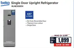 ECity Beko Single Door Upright Refrigerator RLNE500DX offer