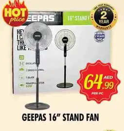 Night to Night Hypermarket GEEPAS Fan offer