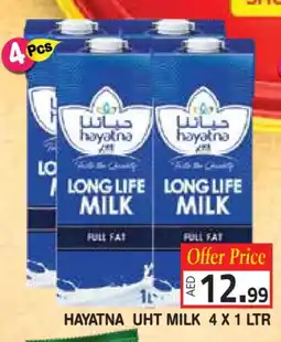 Baniyas Spike Hypermarket HAYATNA Long Life / UHT Milk offer