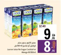Sharjah Co-op Lacnor Juice No Sugar Cocktail or mango offer