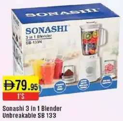 West Zone Supermarket Sonashi 3 in 1 Blender Unbreakable SB 133 offer