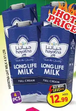 Baniyas Spike Hypermarket HAYATNA Full Cream Milk offer