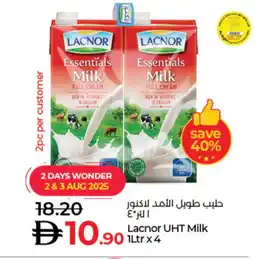 Lulu Hypermarket LACNOR Full Cream Milk offer