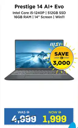 Eros msi Prestige 14 Al+ Evo offer