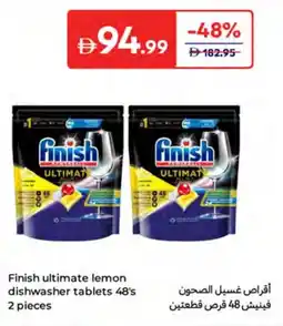 Carrefour Finish ultimate lemon dishwasher tablets 48's offer