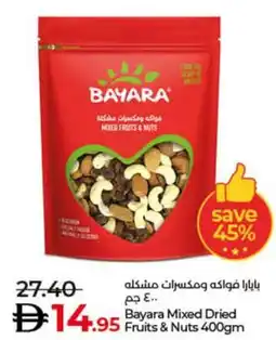 Lulu Hypermarket Bayara Mixed Dried Fruits & Nuts offer