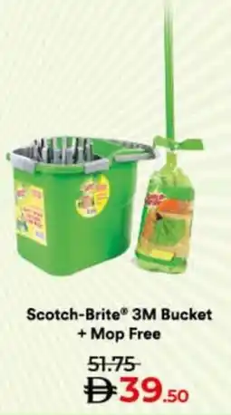Lulu Hypermarket Scotch-Brite 3M Bucket + Mop Free offer