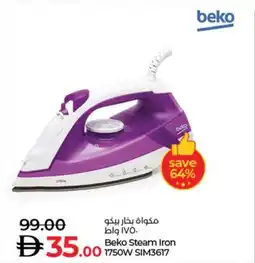 Lulu Hypermarket Beko Steam Iron 1750W SIM3617 offer