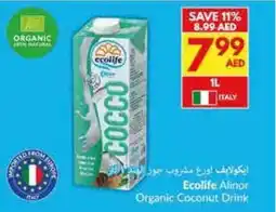 Viva Ecolife alinor organic coconut drink offer