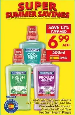 Viva Oradentex Mouthwash Cool Mint / Fresh Tea / Pro Gum Health Plaque offer