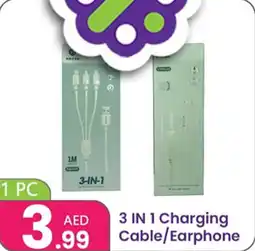Al Nahda Gift Center 3-in-1 Charging Cable / Earphone offer