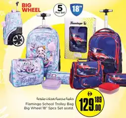 Nesto Flamingo School Trolley Bag Big Wheel offer