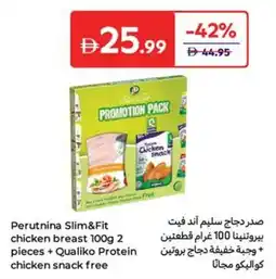 Carrefour Perutnina Slim&Fit chicken breast 2 pieces + Qualiko Protein chicken snack free offer