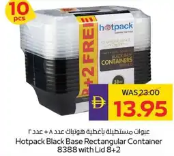 E City Hotpack Black Base Rectangular Container 8388 with Lid 8+2 offer