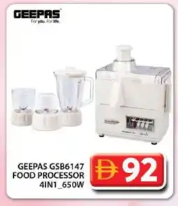 Grand Hyper Market GEEPAS Food Processor offer