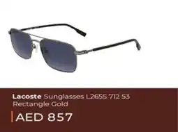 Lulu Hypermarket Lacoste Sunglasses L2655 712 53 Rectangle Gold offer