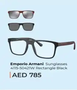 Lulu Hypermarket Emporio Armani Sunglasses 4115-50421W Rectangle Black offer