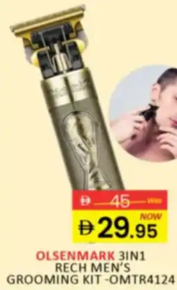 Al Madina Hypermarket Olsenmark 3 in 1 rech men's grooming kit OMTR4124 offer
