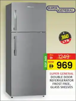 Al Madina Hypermarket Super general double door referigerator frost free, glass shelves SGR 3601 offer