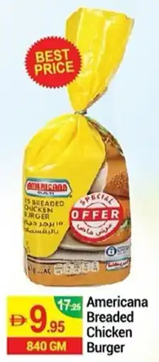 New W Mart Americana Breaded Chicken Burger offer