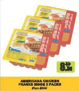 Almaya supermarket Americana chicken franks packs offer