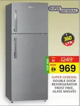 Al Madina Super general double door referigerator frost free, glass shelves offer