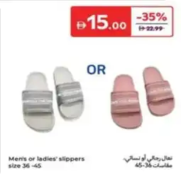 Carrefour Men's or Ladies' slippers offer