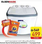Safeer Market Olsenmark 10kg Twin Tub Washing Machine OMSWM5502 + 1.5 Kg Degtrgent Powder offer