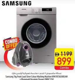 Safeer Market Samsung 7kg Front Load Silver Colour Washing Machine WW70T3020BSAM +Olsenmark Vacumm Cleaner OMVC1782 offer