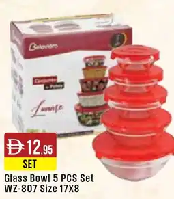 West Zone Supermarket Glass Bowl 5 PCS Set WZ-807 Size 17X8 offer