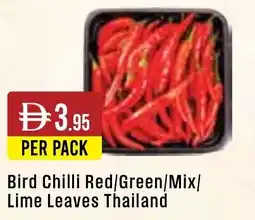 West Zone Supermarket Bird Chilli Red/Green/Mix/ Lime Leaves Thailand offer