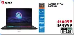 E City msi Katana A17 AI Gaming offer