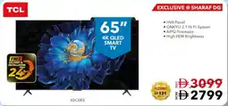 E City TCL 4K QLED smart TV 65C6KS offer