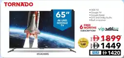 E City Tornado 4K UHD google TV 65UA3400G offer