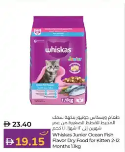 Lulu Hypermarket Whiskas junior ocean fish flavor dry food for kitten 2-12 months offer