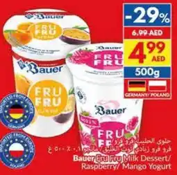 Viva Bauer fru fru milk dessert raspberry mango yogurt offer