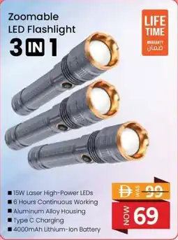 Nesto Zoomable LED Flashlight 3-in-1 offer