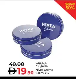 Lulu Hypermarket Nivea Face cream offer