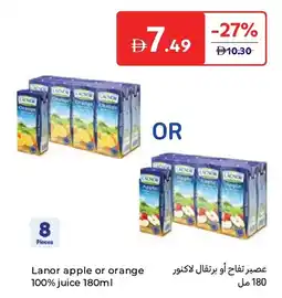 Carrefour Lanor apple or orange 100% juice offer