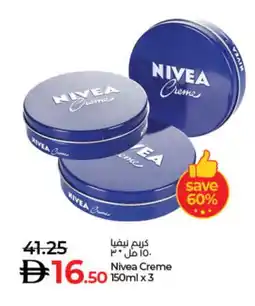 Lulu Hypermarket Nivea Face cream offer