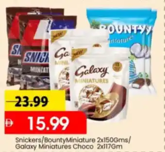 Mark & Save Snickers / Bounty Miniature / Galaxy Miniatures Choco offer