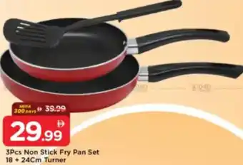Mark & Save 3Pcs Non Stick Fry Pan Set Turner offer