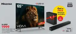 Nesto VIDAA | 4K UHD | Wi-Fi | USB Hisense QLED 65" Q6Q 4K + Soundbar HS2100 offer