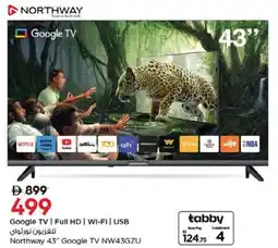 Nesto Google TV | Full HD | WI-FI | USB Northway 43" Google TV NW43GZU offer