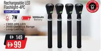 Nesto Rechargeable LED Flashlight-4PC offer