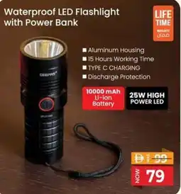 Nesto Waterproof LED Flashlight with Power Bank offer