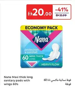 Carrefour Nana Maxi thick long sanitary pads with wings offer