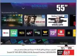 Safeer Market Sonashi FHD LED TV, VIDMA, Bt & Mic Remote & Framless SLED5500UHDV offer