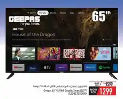Safeer Market Geepas 4k Uhd, Google, Smart LED TV GLED6523SGXHD offer