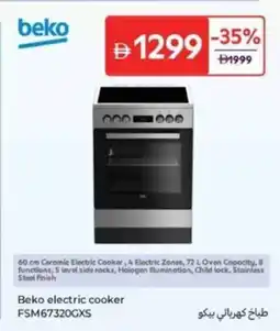 Carrefour Beko electric cooker FSM67320GXS offer